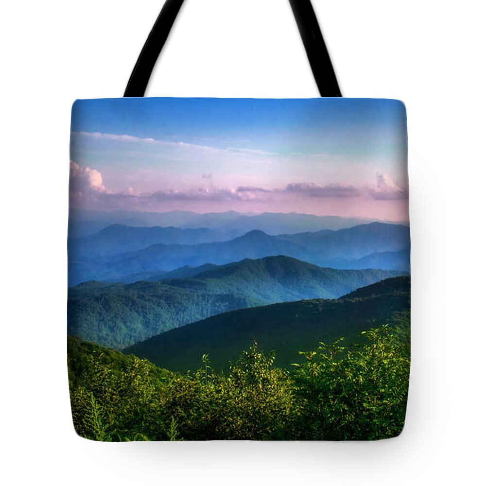 Blue Ridge Tote Bag featuring the photograph Scenic View of Blue Ridge Mountains by Shelia Hunt