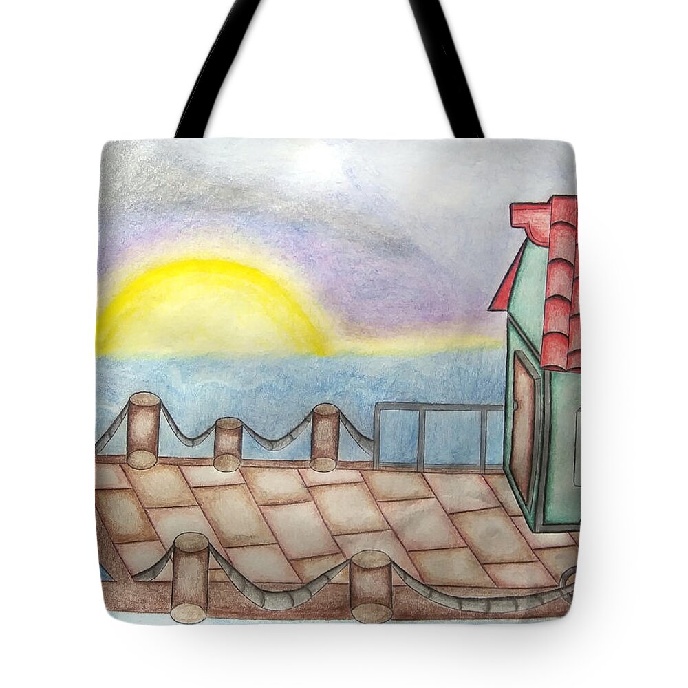 Black Art Tote Bag featuring the drawing Untitled 1 by Aaron Jones