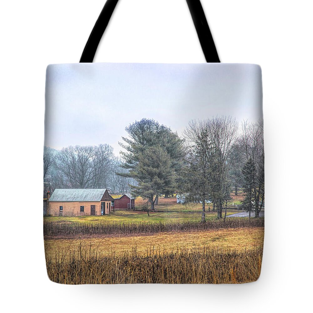 Farm House Tote Bag featuring the photograph Village Farmhouse in Color by Steve Ladner