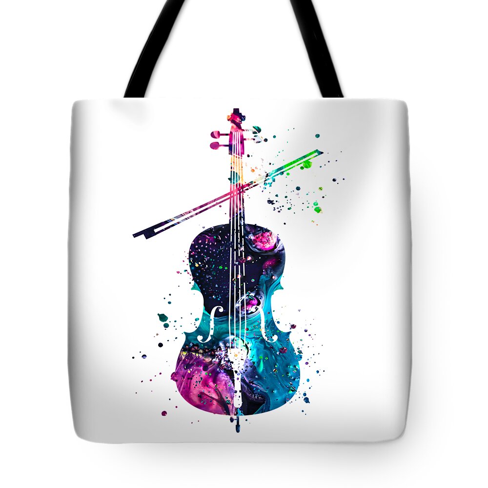 Cello Tote Bag featuring the painting Watercolor Cello by Zuzi 's