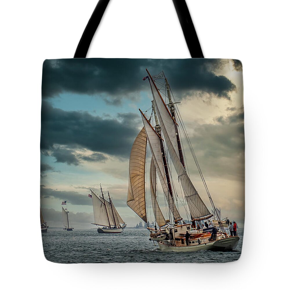  Tote Bag featuring the photograph Windjammer Fleet by Fred LeBlanc