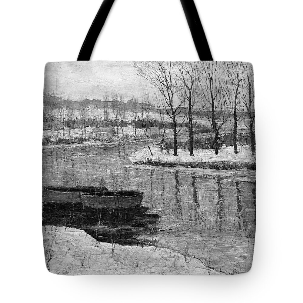 Lawson Tote Bag featuring the painting Winter by Ernest Lawson