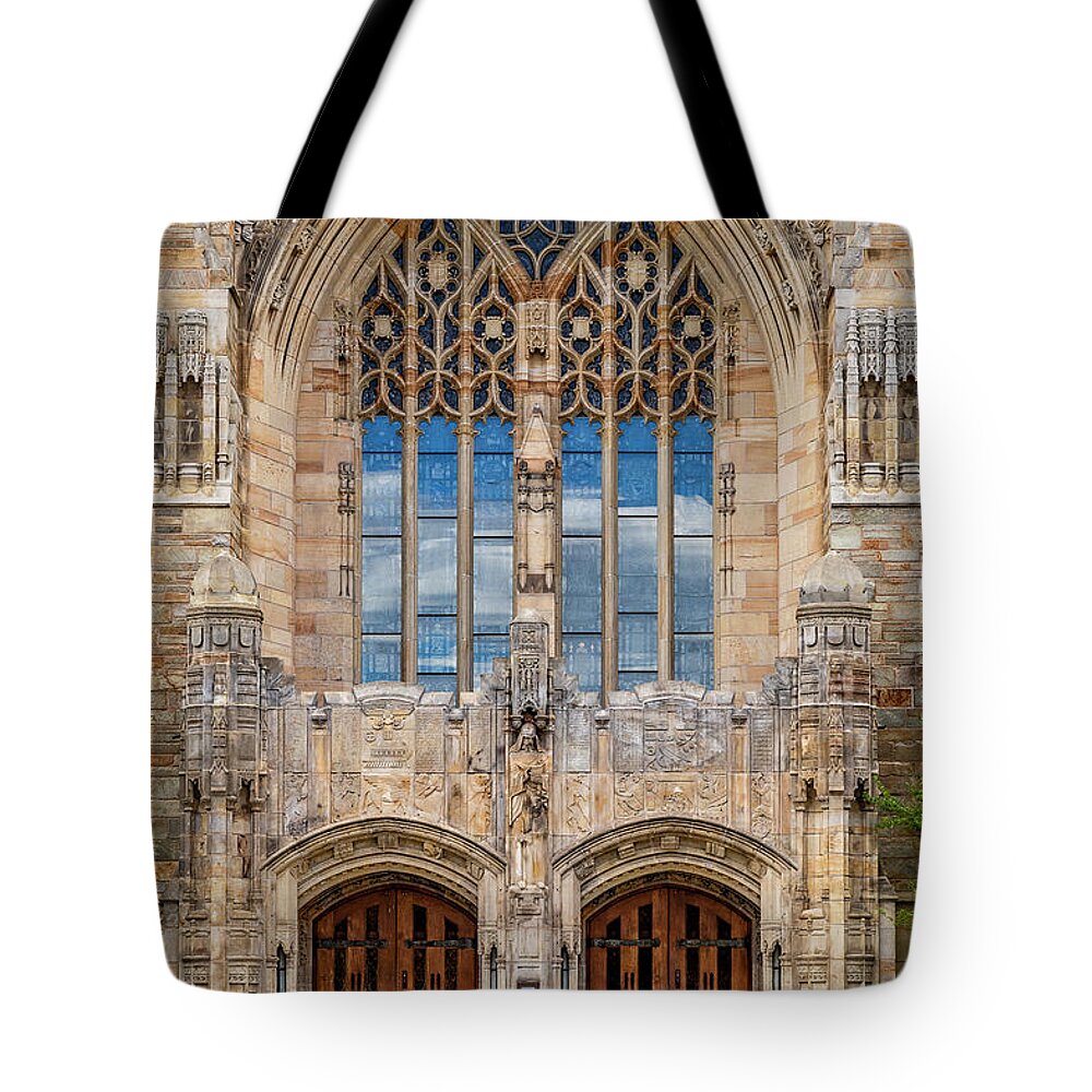 Yale Tote Bag featuring the photograph Yale University Sterling Library II by Susan Candelario
