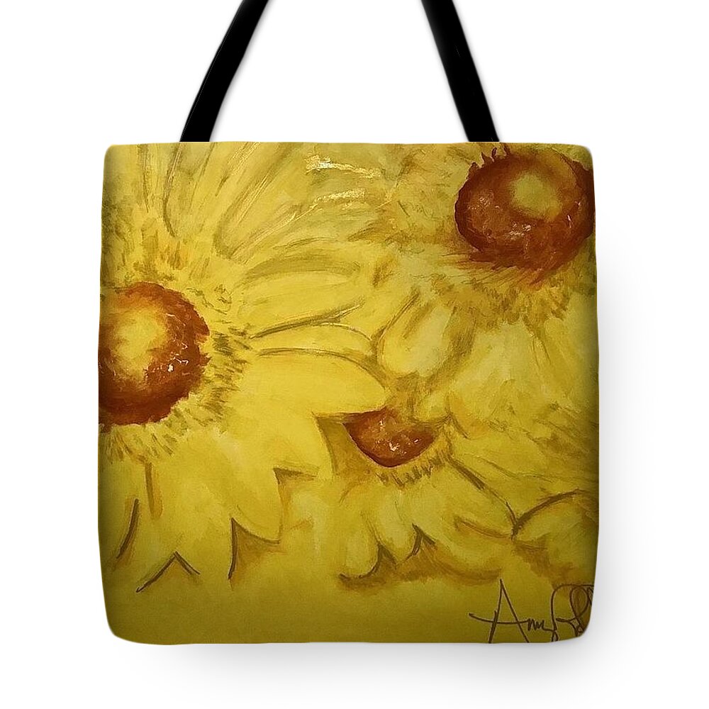  Tote Bag featuring the painting Yellow by Angie ONeal