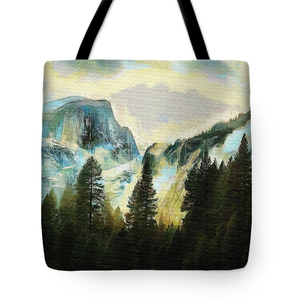 Yosemite National Park Tote Bag featuring the digital art Yosemite National Park #1 by Jerzy Czyz