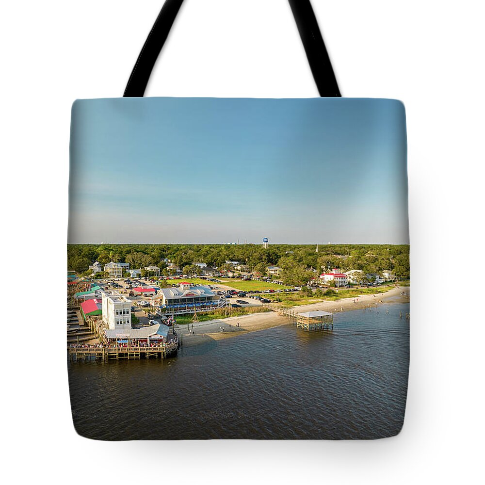 Aerial Tote Bag featuring the photograph Southport, NC #10 by Dave Guy