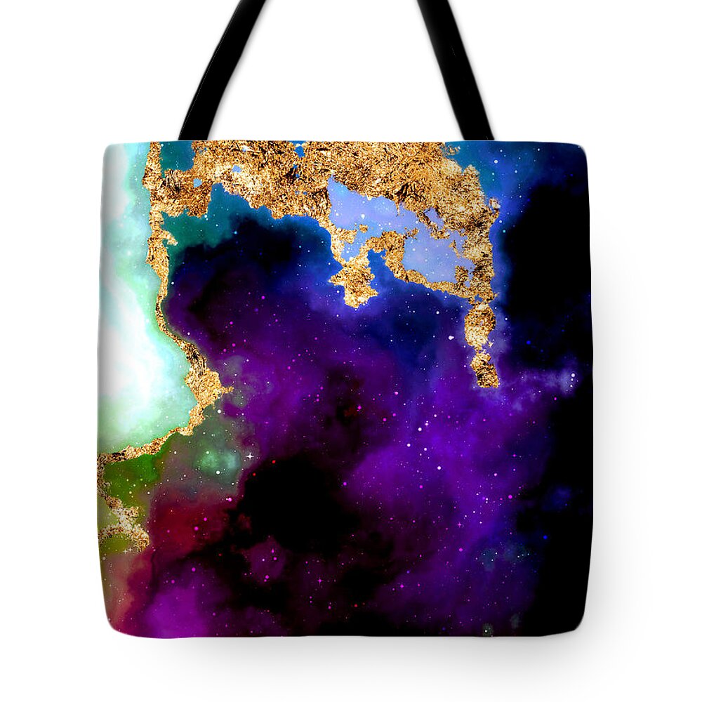Holyrockarts Tote Bag featuring the mixed media 100 Starry Nebulas in Space Abstract Digital Painting 003 by Holy Rock Design