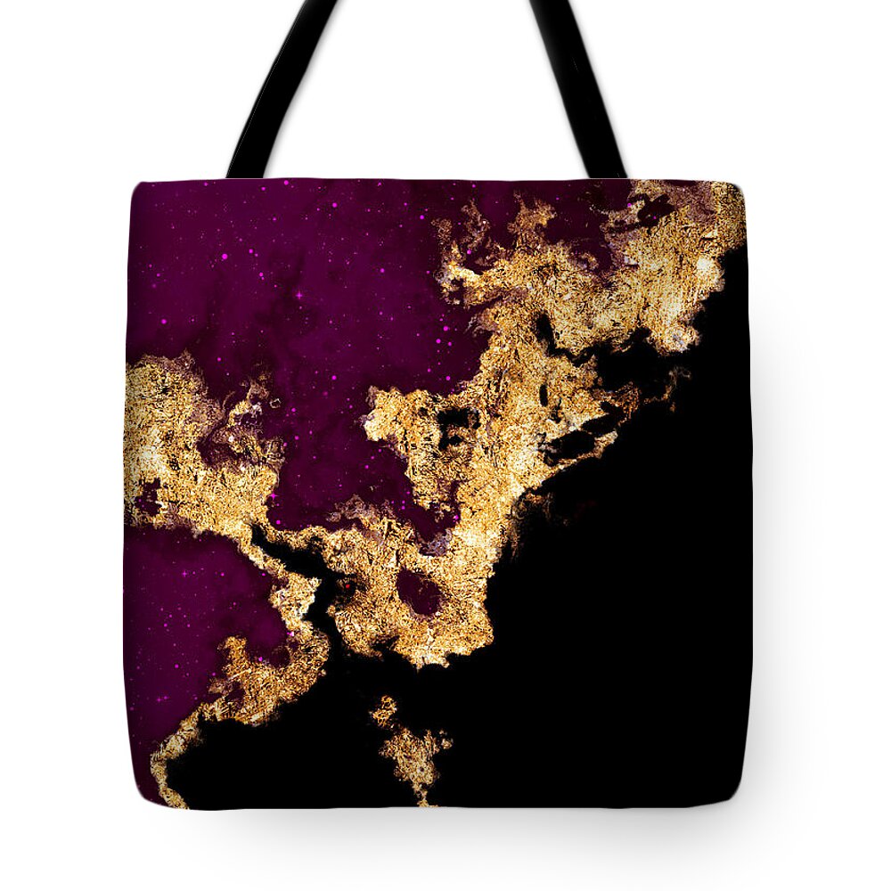 Holyrockarts Tote Bag featuring the mixed media 100 Starry Nebulas in Space Abstract Digital Painting 021 by Holy Rock Design