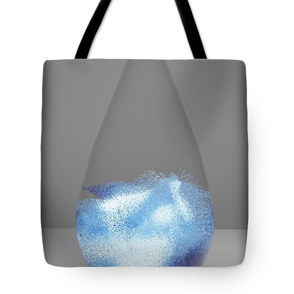 Nft Tote Bag featuring the digital art 101 Rain Drop Wave 2 by David Bridburg