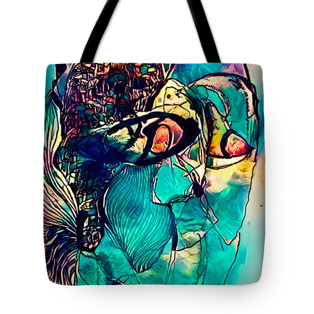 Contemporary Art Tote Bag featuring the digital art 110 by Jeremiah Ray