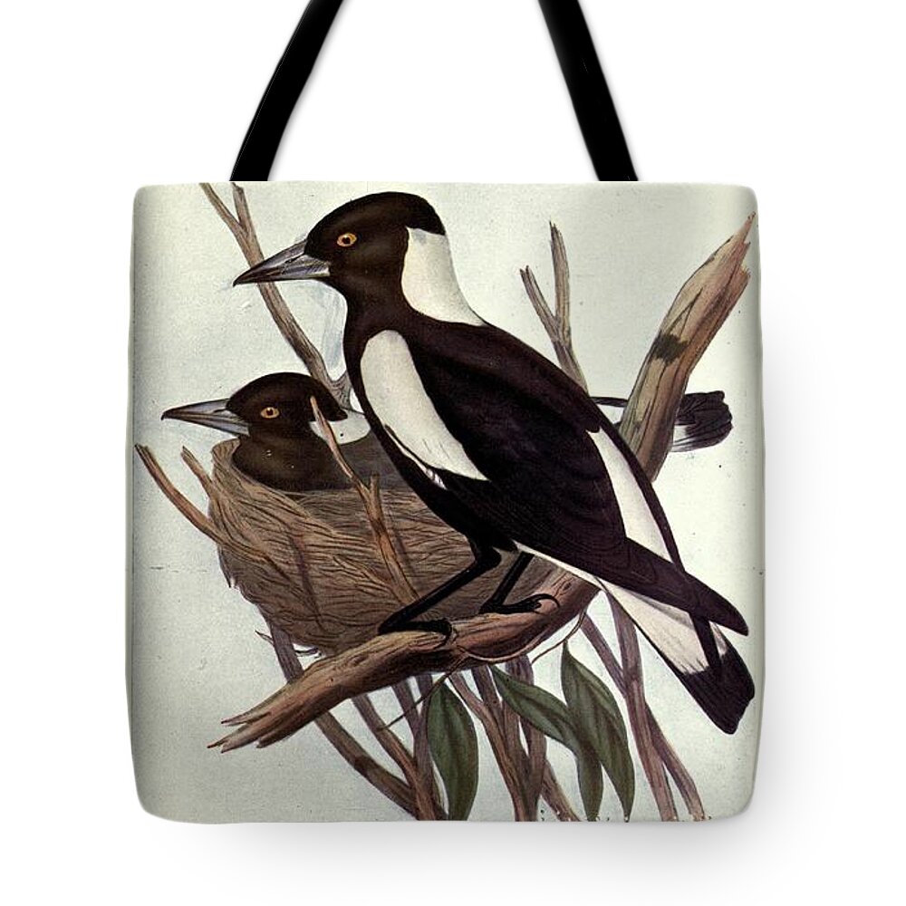 Birds Tote Bag featuring the mixed media Beautiful Vintage Bird #1105 by World Art Collective