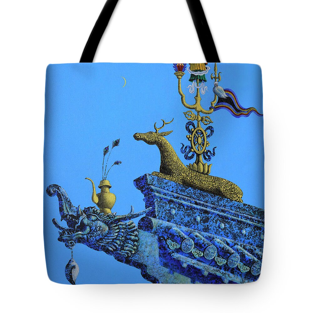 Oil On Canvas Tote Bag featuring the painting The maind by Oilan Janatkhaan