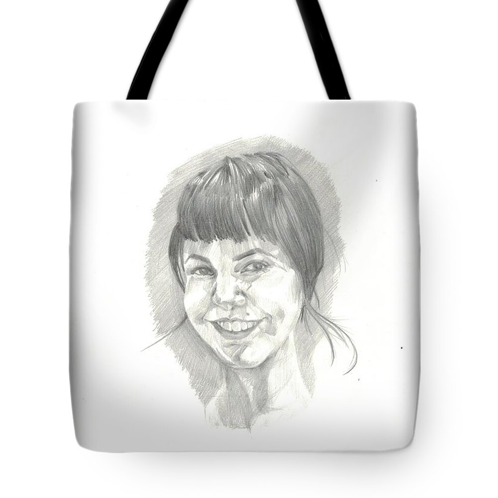 Illustration Tote Bag featuring the drawing Untitled #12 by Miranda Brouwer