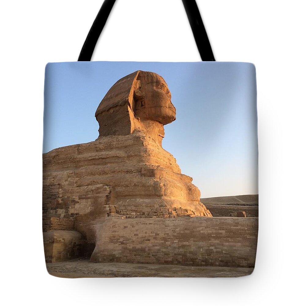 Giza Tote Bag featuring the photograph Great Sphinx #14 by Trevor Grassi