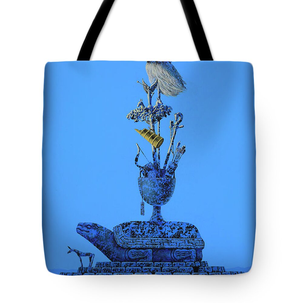 Oil On Canvas Tote Bag featuring the painting Kharkhorum by Oilan Janatkhaan