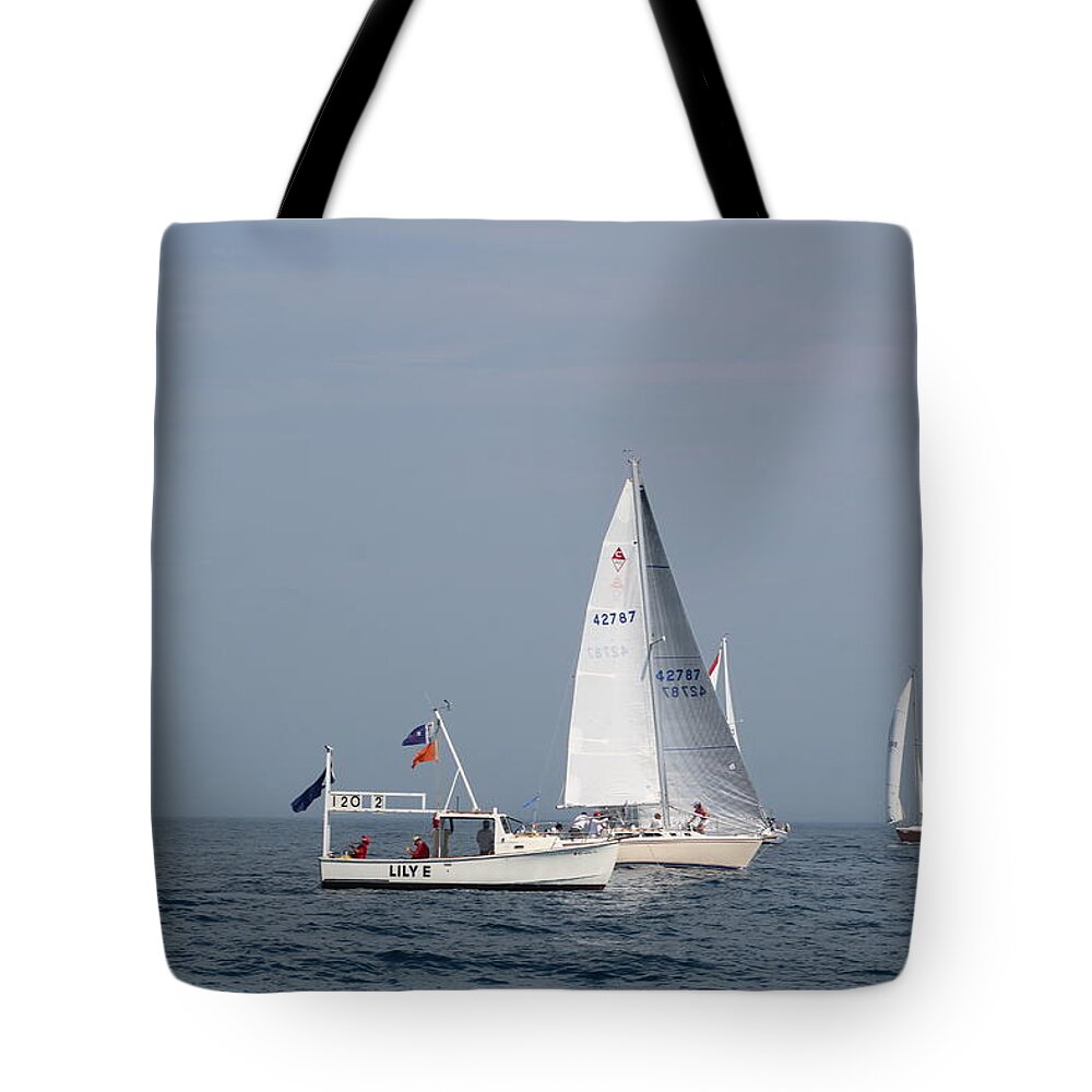  Tote Bag featuring the photograph The race #145 by Jean Wolfrum
