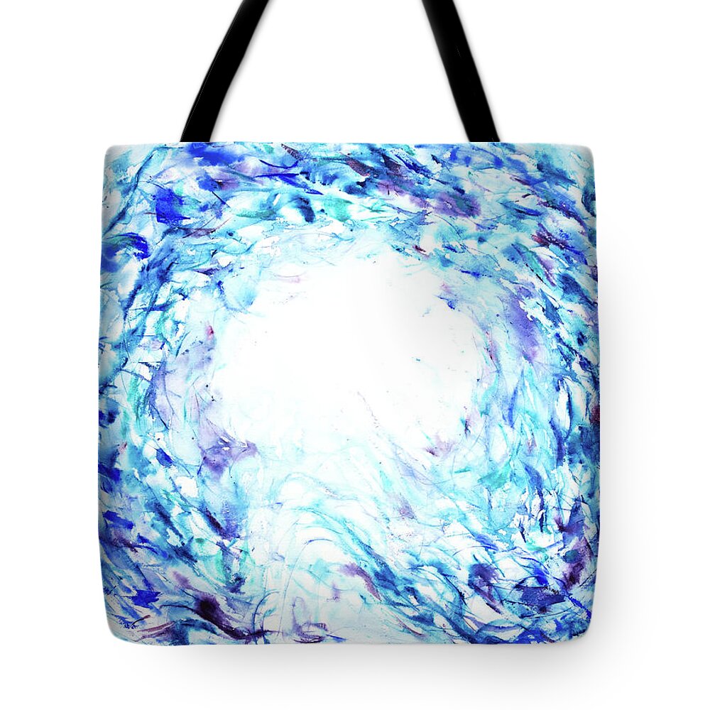  Tote Bag featuring the painting 'Blues out of the new Box' by Petra Rau