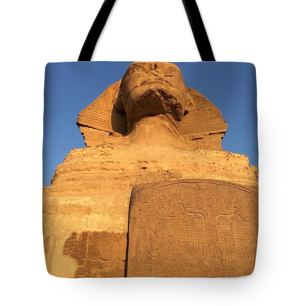 Giza Tote Bag featuring the photograph Great Sphinx #17 by Trevor Grassi