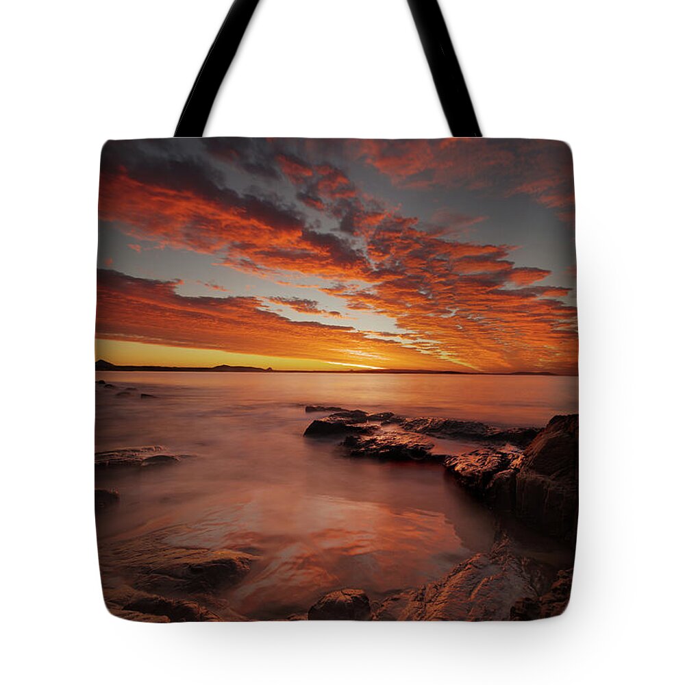 National Park Tote Bag featuring the photograph 1808sunsetnoosa3 by Nicolas Lombard