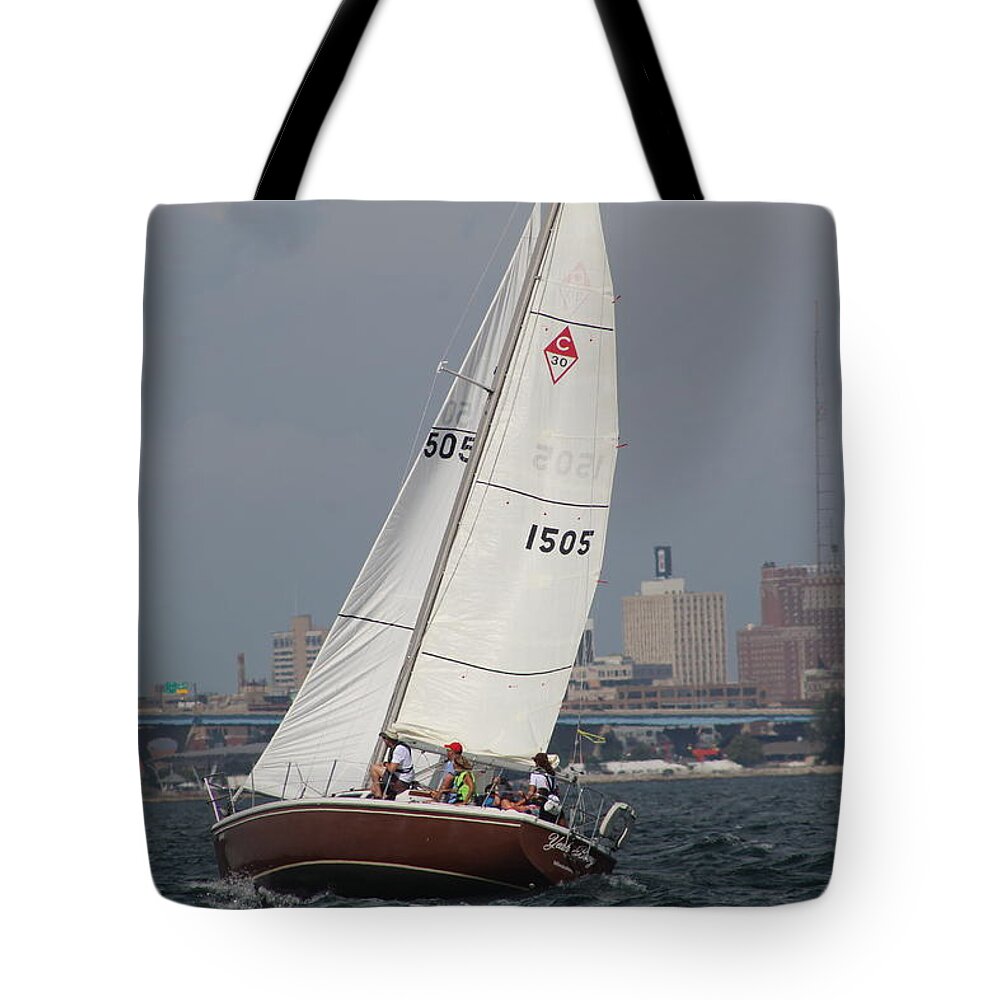 Tote Bag featuring the photograph The race #186 by Jean Wolfrum
