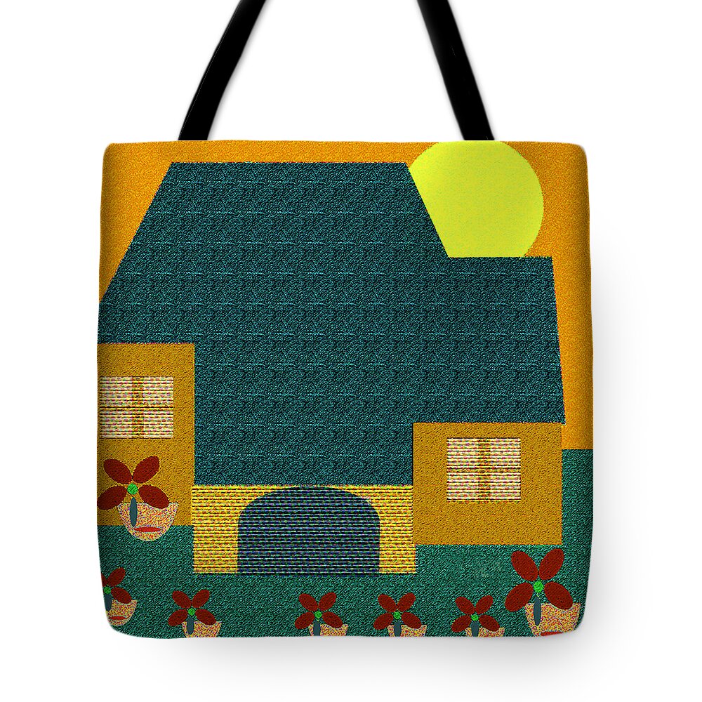  Tote Bag featuring the digital art Little House Painting 18 by Miss Pet Sitter