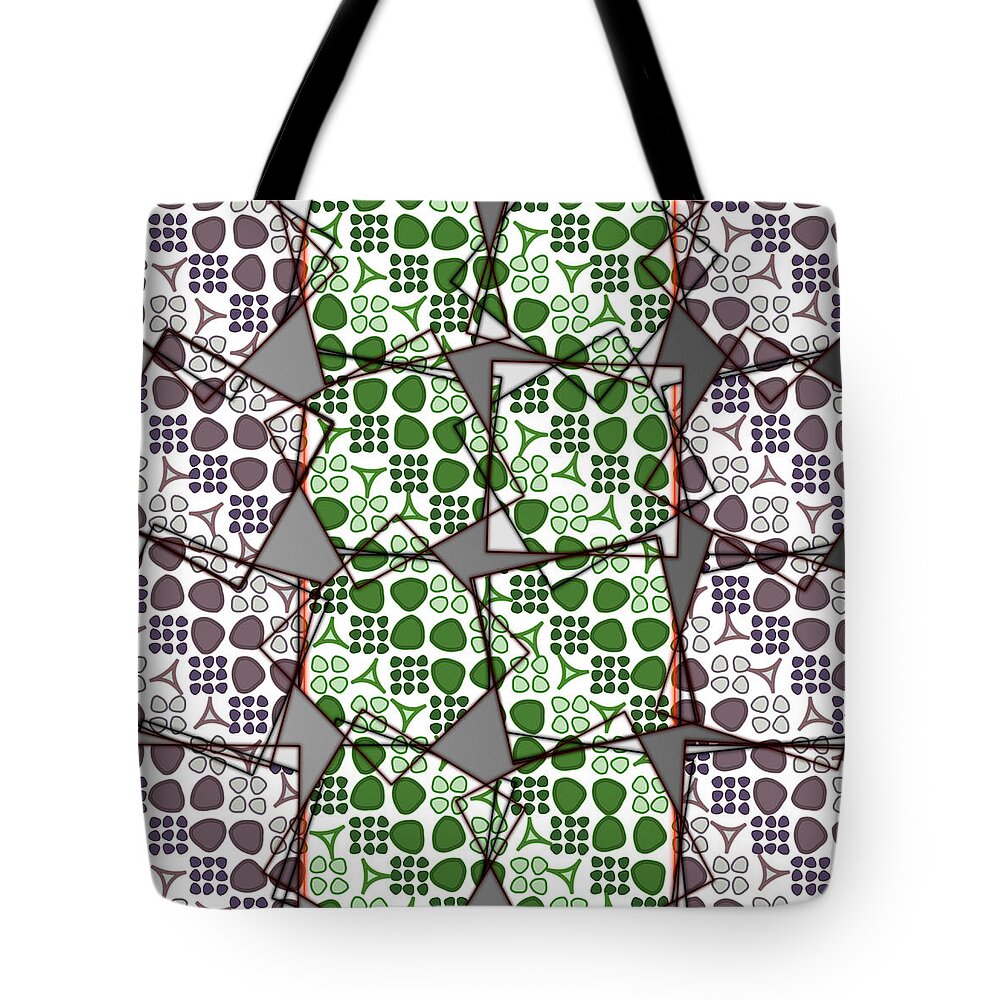 Green Tote Bag featuring the digital art 19.04.2023 - 01 #19042023 by Marko Sabotin