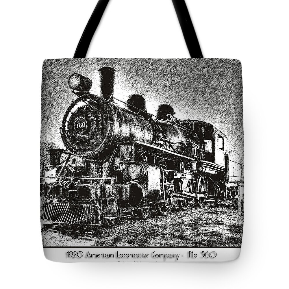 Fine Art Tote Bag featuring the photograph 1920 American Locomotive No. 360 by Robert Harris