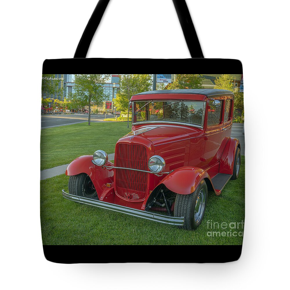 1931 Ford Model A Deluxe Tudor Tote Bag featuring the photograph 1931 Ford Model A Deluxe Tudor 2 door-2 by PROMedias US