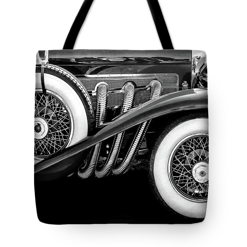 Car Photography Tote Bag featuring the photograph 1932 Duesenberg Convertable by Jerry Cowart