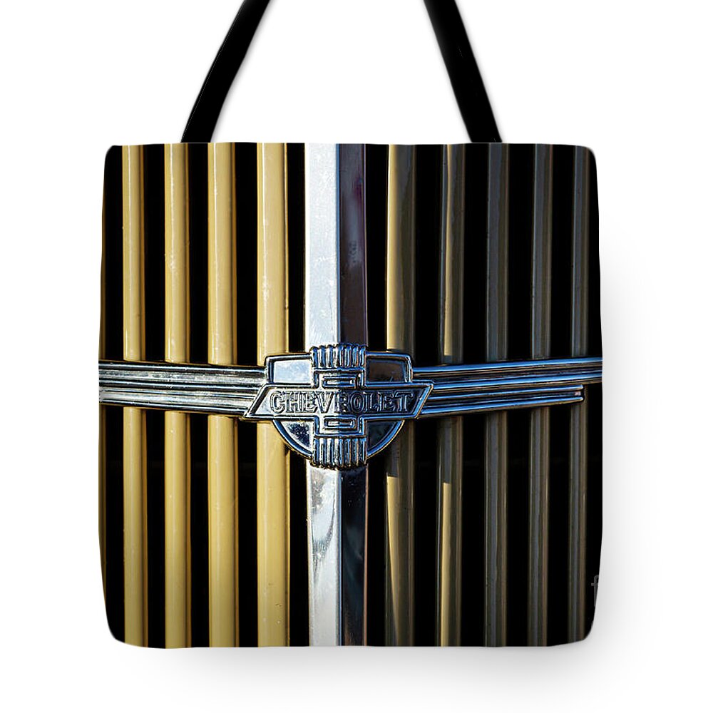 Automotive Tote Bag featuring the photograph 1937 Chevrolet Grille by Dennis Hedberg