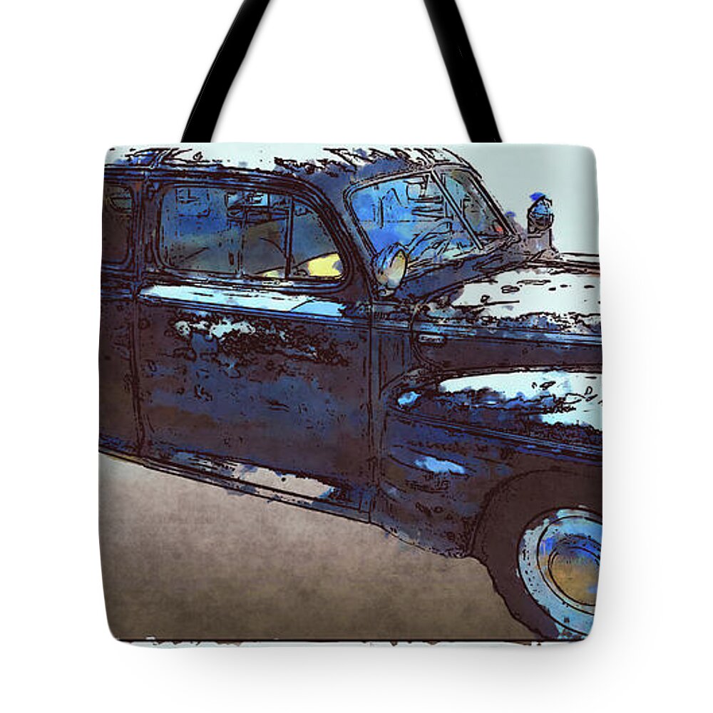 1940s Ford Tote Bag featuring the photograph 1940s Ford 1212b1 by Cathy Anderson