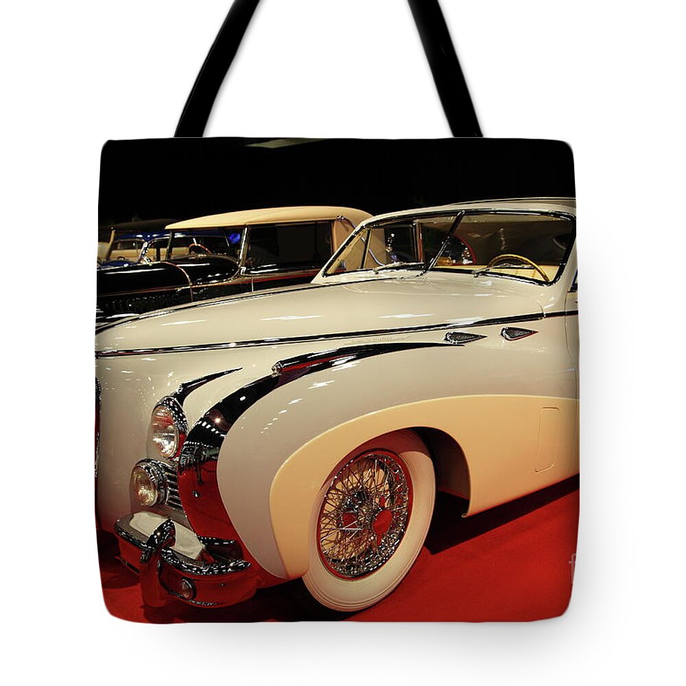 Wingsdomain Tote Bag featuring the photograph 1949 Delahaye Type 175 Coupe De Ville 5D26697-z by Wingsdomain Art and Photography