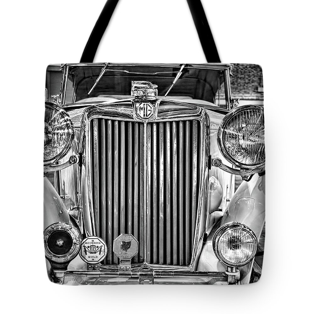 Roadster Tote Bag featuring the photograph 1949 MG TC Midgett Roadster by Anthony M Davis