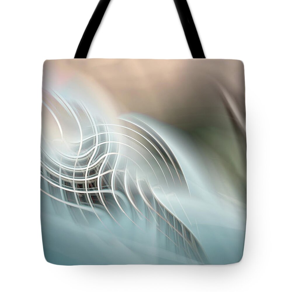 Abstract Alien 1955 55 Ford Thunderbird Dramatic Angle Perspective Car Vintage Turquoise Tote Bag featuring the photograph 1955 Ford Thunderbird Abstract by Peter Herman