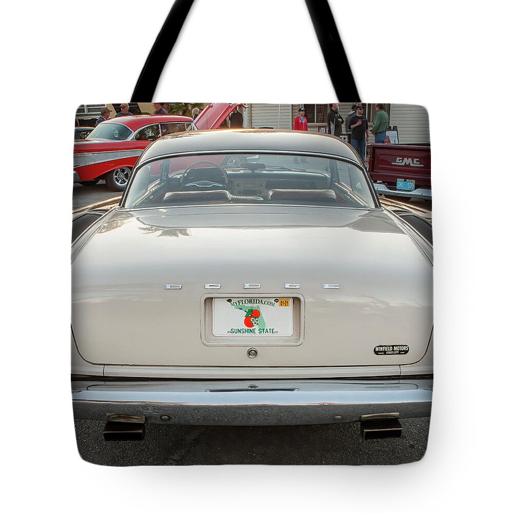 1957 Dodge Coronet Lancer 2 Door Coupe Tote Bag featuring the photograph 1957 Dodge Coronet Lancer 2 Door Coupe X146 by Rich Franco