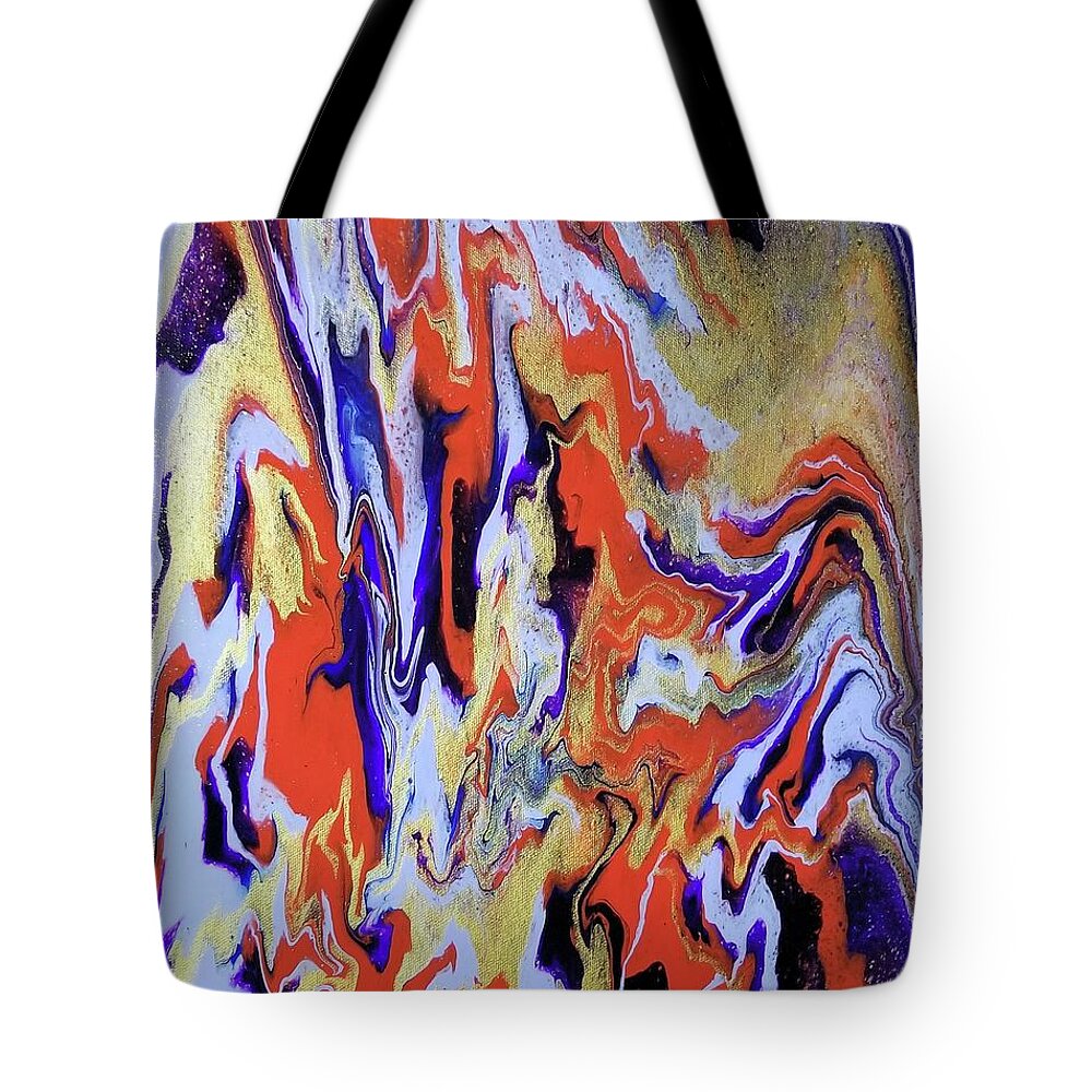 Abstract Tote Bag featuring the painting 1960's by Pour Your heART Out Artworks