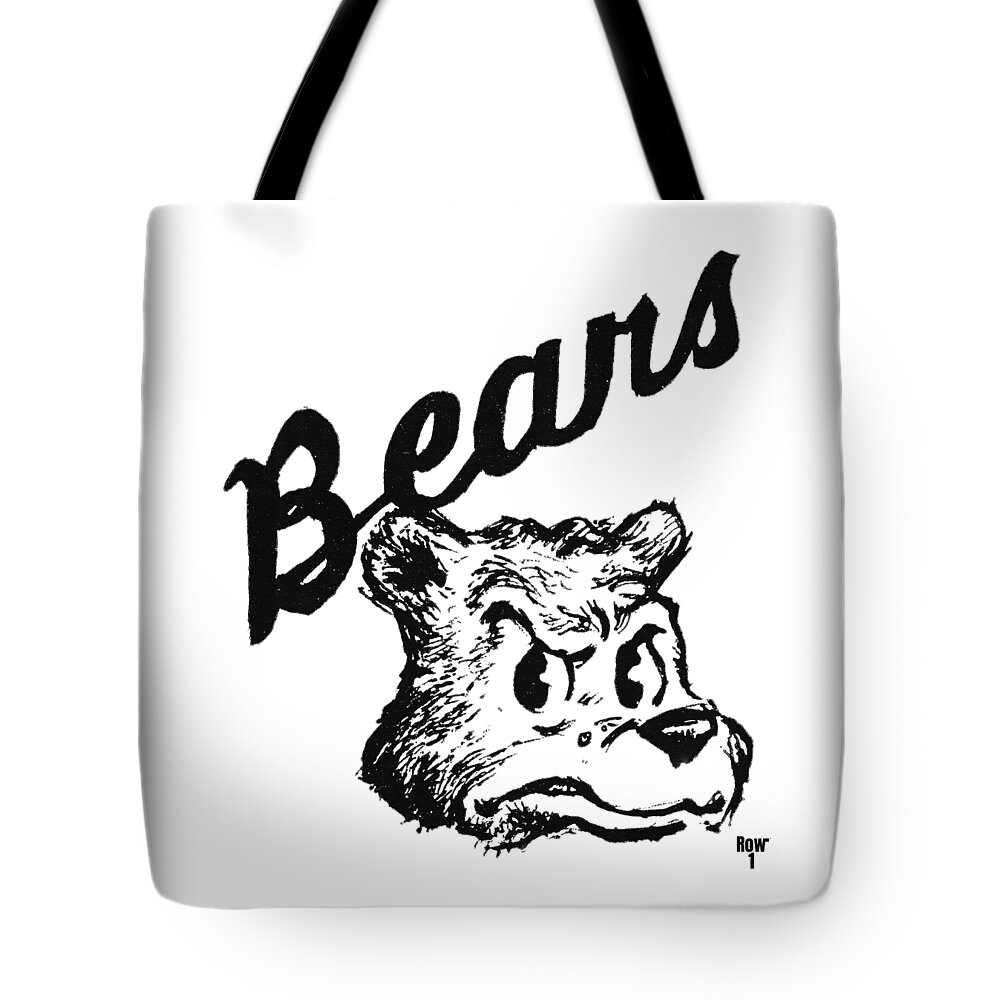 1961 Tote Bag featuring the mixed media 1961 Bears Art by Row One Brand