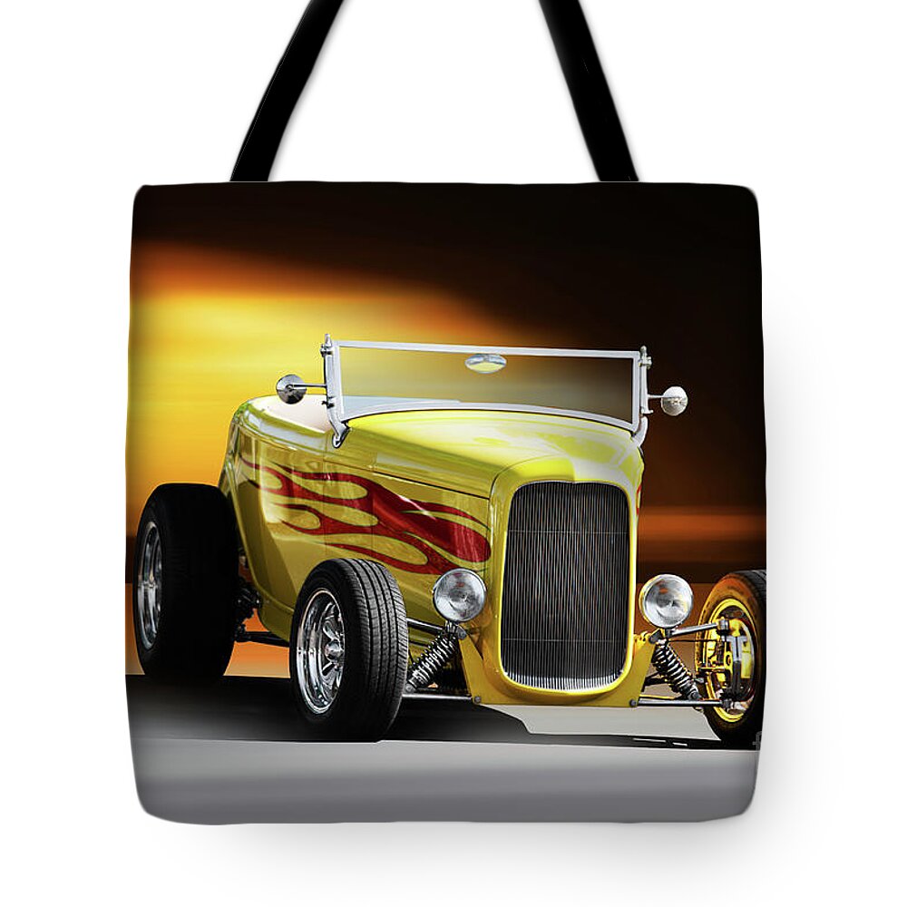 1932 Ford Roadster Tote Bag featuring the photograph 1962 Ford HiBoy Roadster by Dave Koontz