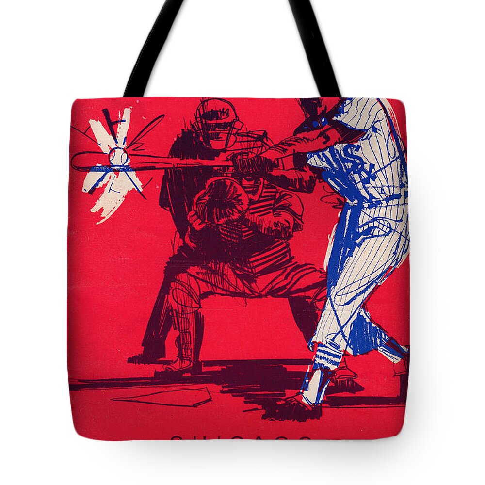  Tote Bag featuring the drawing 1964 White Sox Scorecard by Row One Brand