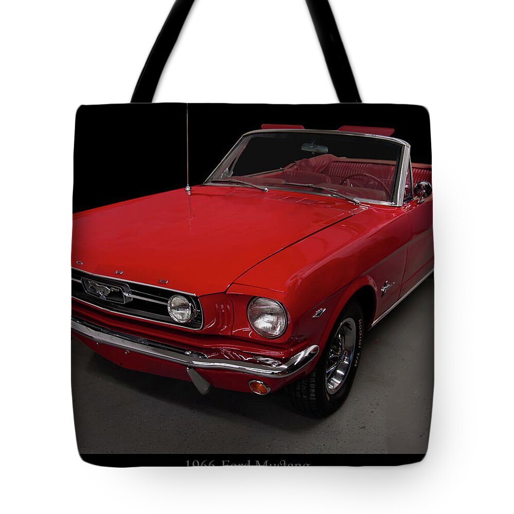 1960s Cars Tote Bag featuring the photograph 1966 Ford Mustang Convertible by Flees Photos