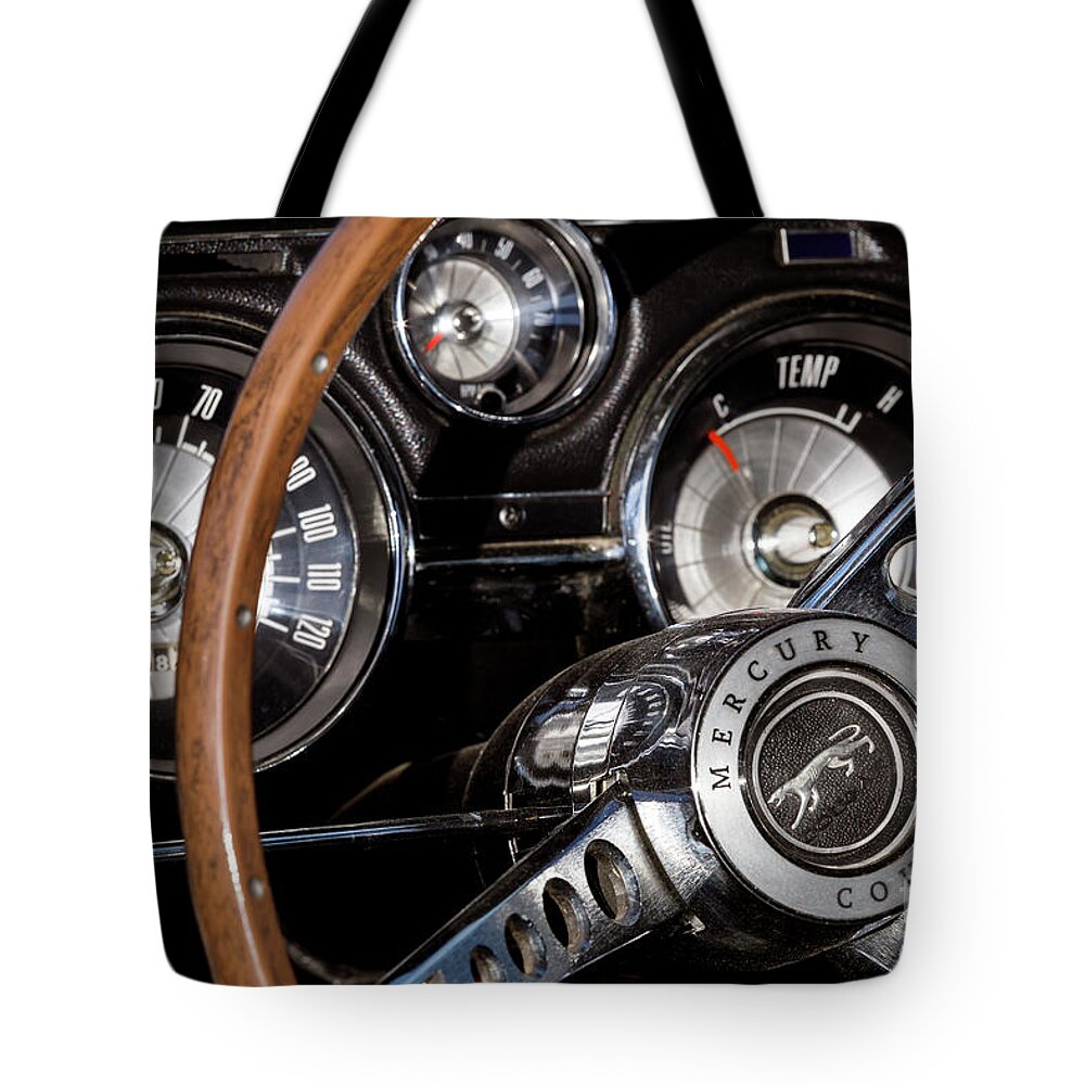 Lincoln Tote Bag featuring the photograph 1967 Cougar Dash by Dennis Hedberg