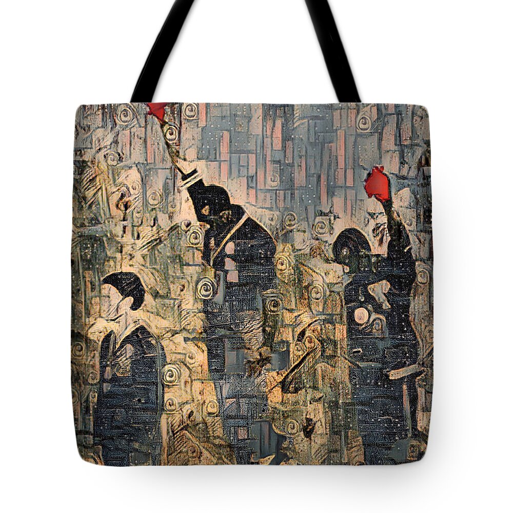 Metal Tote Bag featuring the painting 1968 Olympics Black Power salute Painting 4 by Tony Rubino