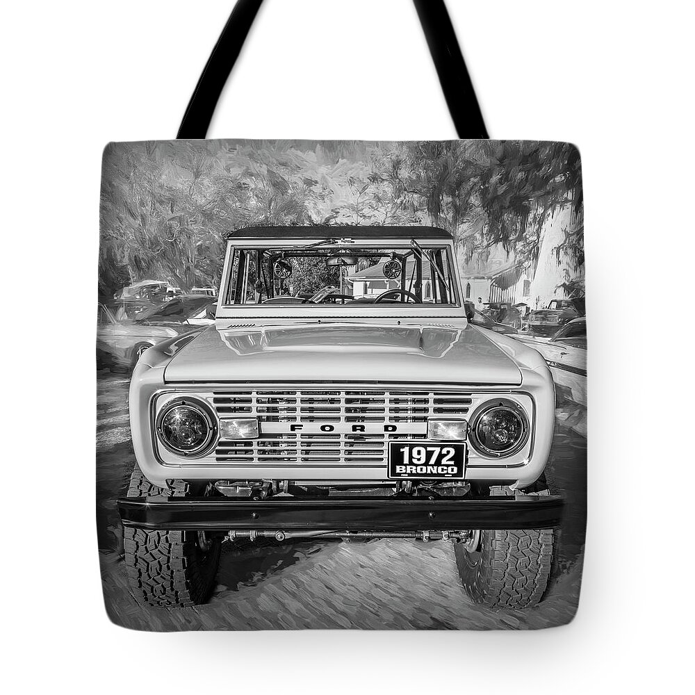 1972 Wind Blue Ford Bronco Tote Bag featuring the photograph 1972 Wind Blue Ford Bronco X101 by Rich Franco