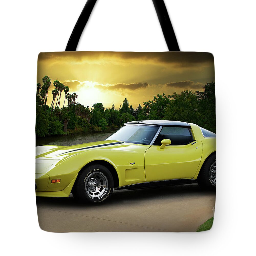 1975 Corvette Stingray Tote Bag featuring the photograph 1975 Chevrolet C3 Corvette Stingray by Dave Koontz