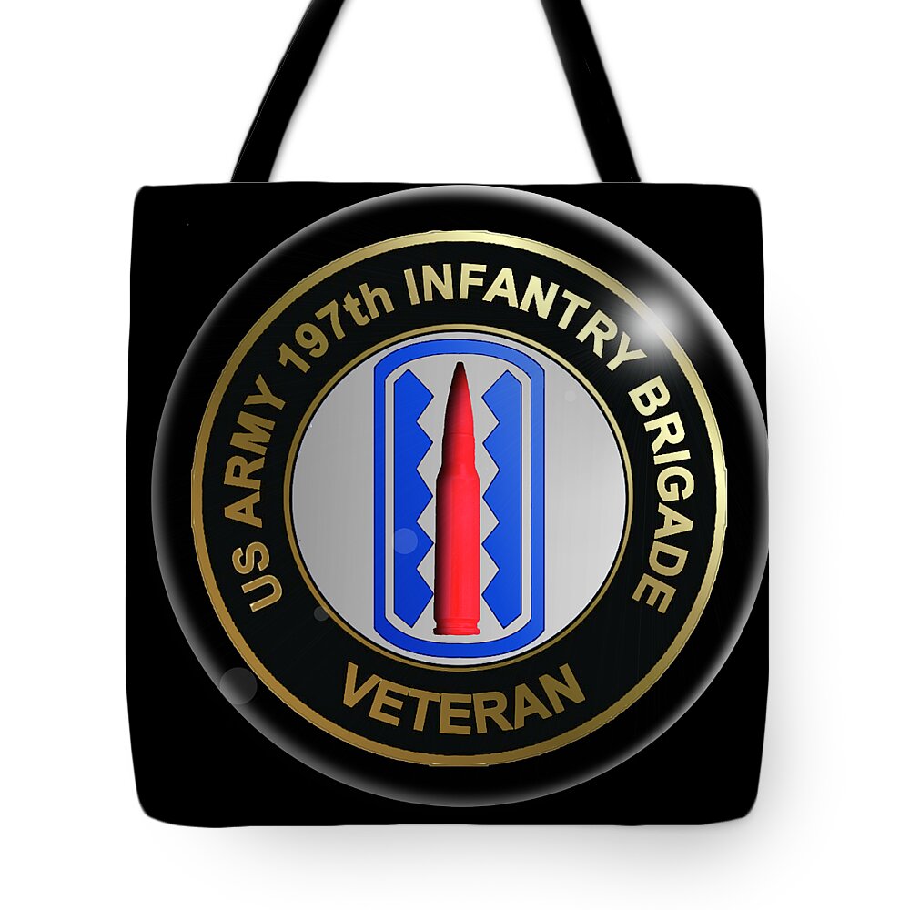 197th Tote Bag featuring the digital art 197th Infantry by Bill Richards
