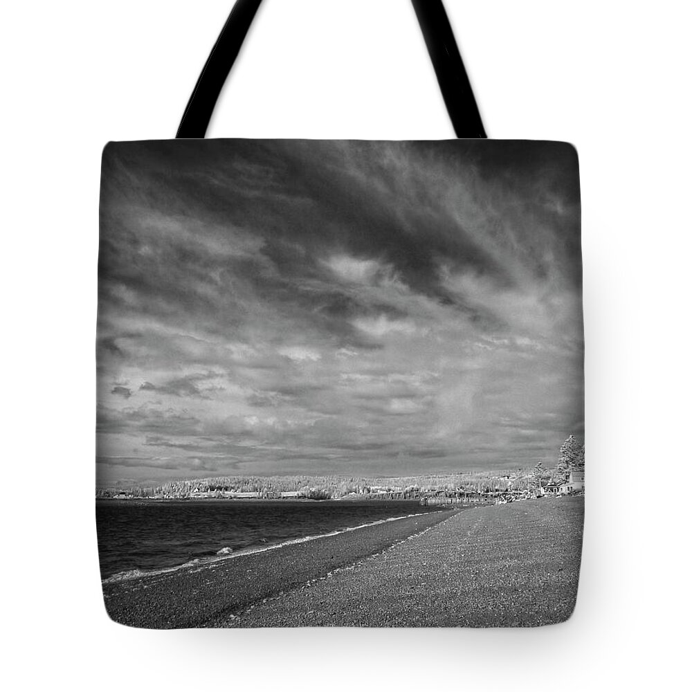 Infra Red Tote Bag featuring the photograph 1st Beach Skies by Alan Norsworthy