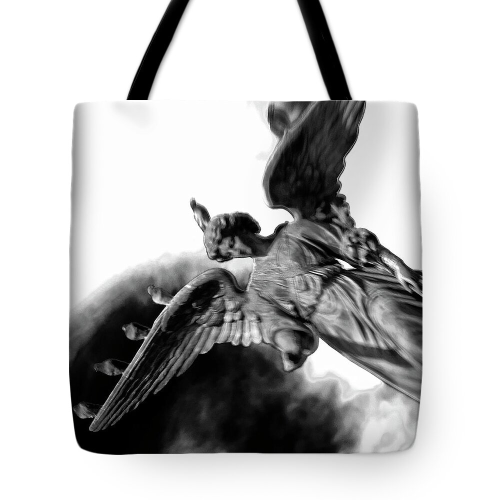 Angel In Central Park Tote Bag featuring the photograph Angel in Central Park #2 by Alina Oswald