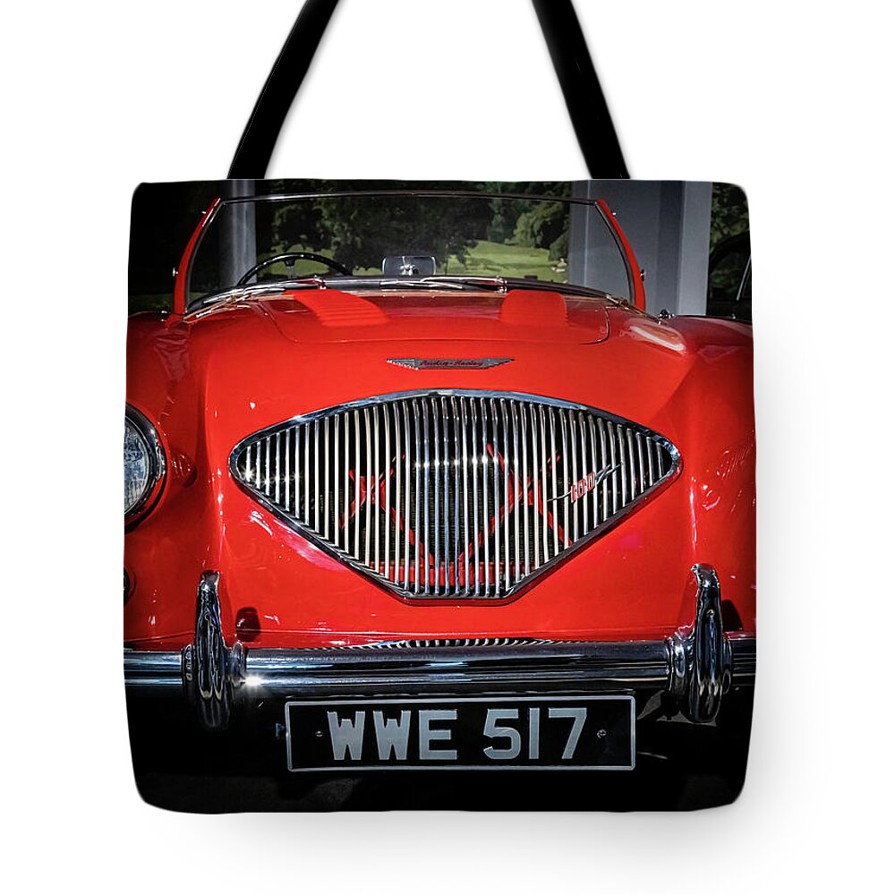 Austin Healey Tote Bag featuring the photograph Austin Healey 100 #2 by Shirley Mitchell