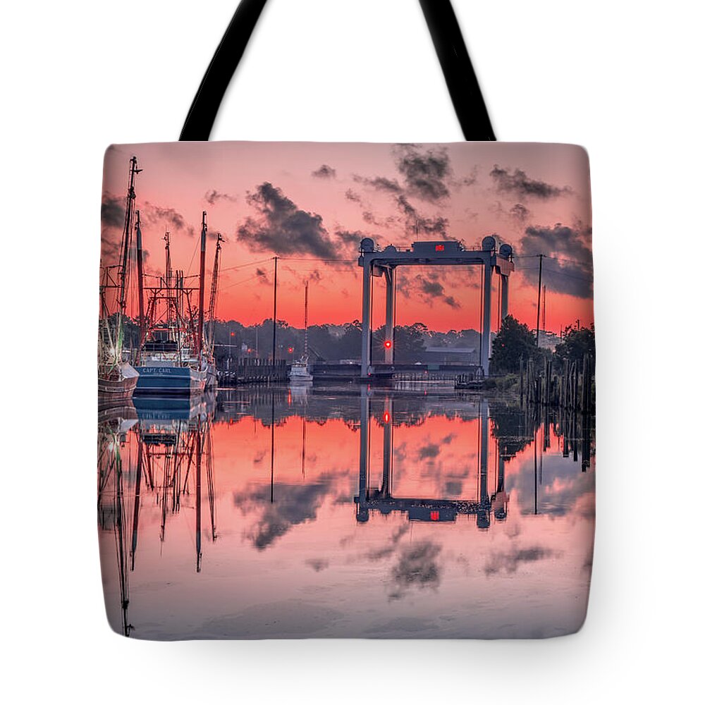 Sunrise Tote Bag featuring the photograph Bayou Sunrise by Brad Boland