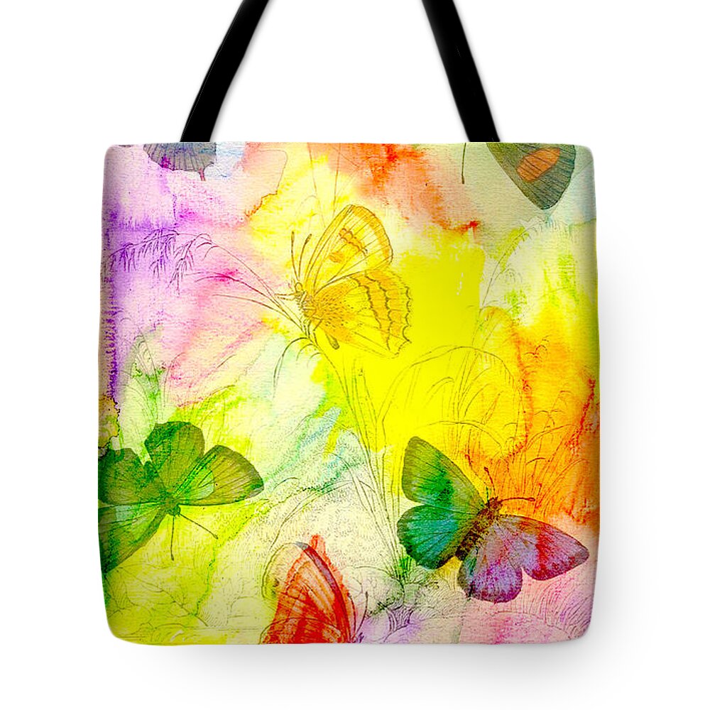 Butterflies Tote Bag featuring the digital art Butterfly Illustration #2 by Steven Parker